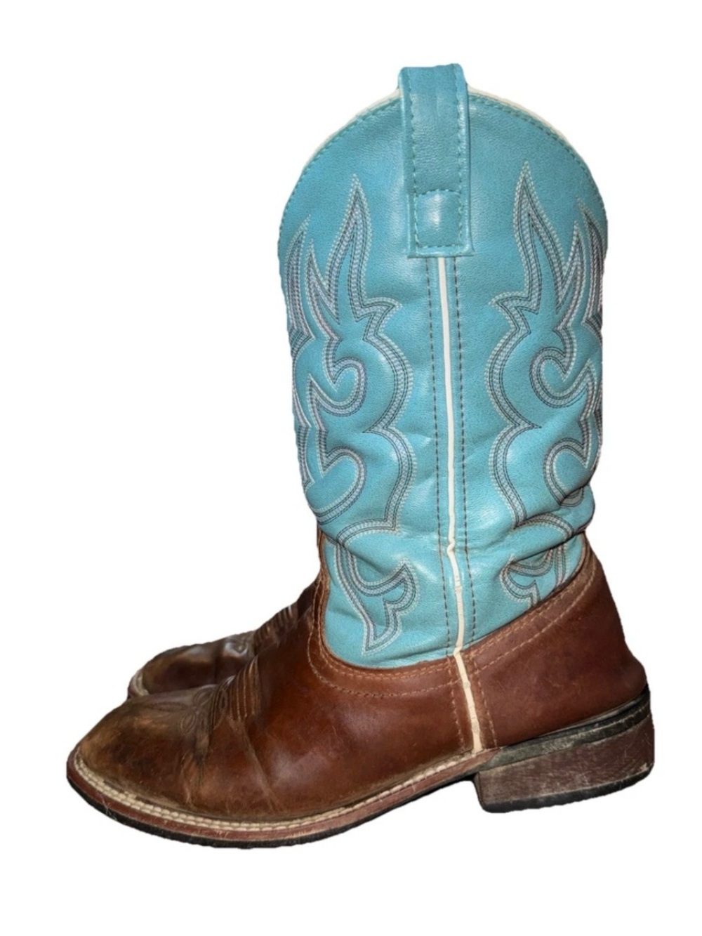 Laredo 5627 Women’s 9M Leather Turquoise 10/2017 Square Toe Western Cowgirl READ